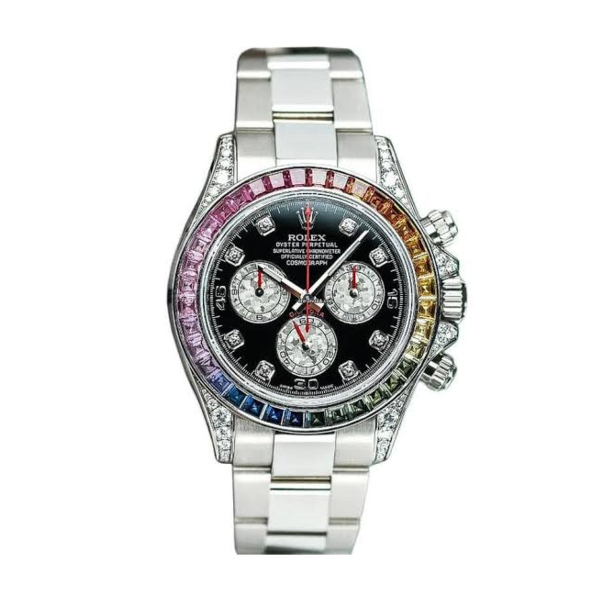 ROLEX DAYTONA 41 RAINBOW BEZEL BLACK DIAL