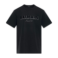 BALMAIN FLOCKED TSHIRT - BLACK