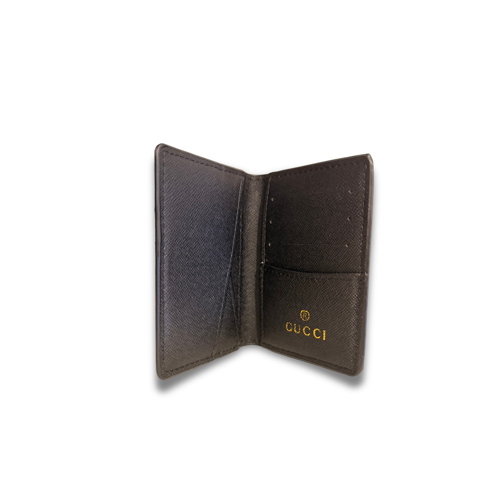 GUCCI GG FLIP CARD HOLDER - DOUBLE BLACK