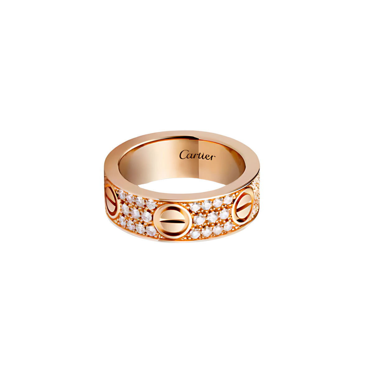 CARTIER LOVE RING PAVED - DIAMANTE/ROSE GOLD