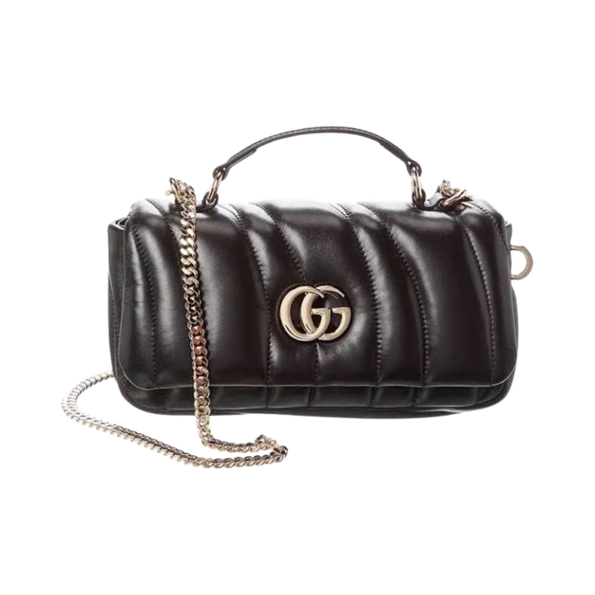 GUCCI GG MILANO MINI TOP HANDLE BAG - BLACK