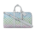 LOUIS VUITTON KEEPALL BANDOULIERE MONOGRAM DUFFEL BAG - WHITE