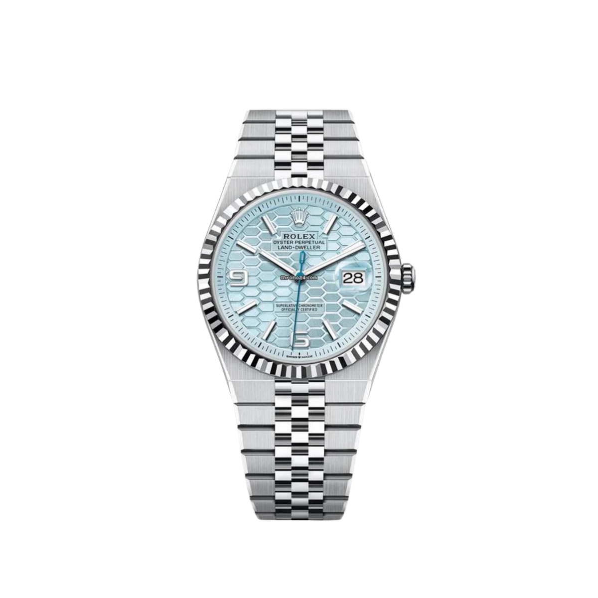 ROLEX LAND-DWELLER 40 ICE BLUE HONEYCOMB DIAL