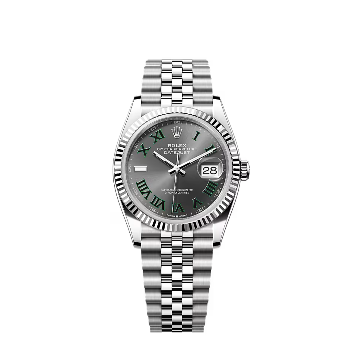 ROLEX DATEJUST 41 FLUTED ROMAN SLATE DIAL