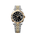 ROLEX DATEJUST 41 FLUTED TWO TONE BLACK DIAL