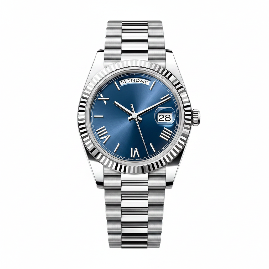 Men's Designer Watch 40MM Cal.3255 – Blue Gradient Dial on white background