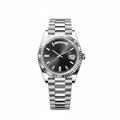 Men's Designer Watch 40MM Cal.3255 – Black Dial Diamond Markers on white background