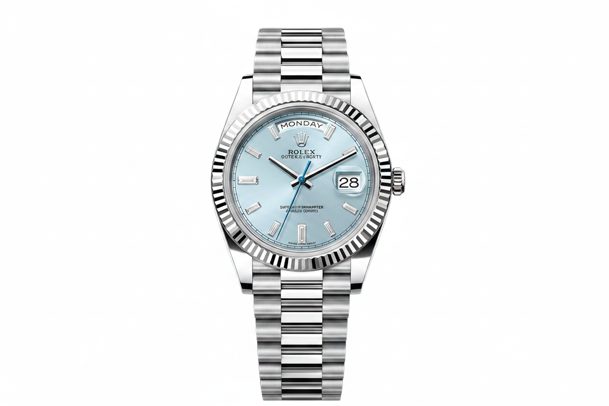 Men's Designer Watch 40MM Ice Blue Dial Diamond Markers
