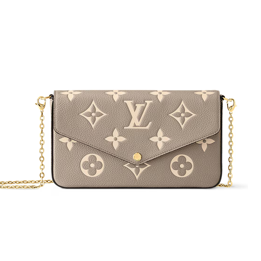 LOUIS VUITTON POCHETTE FELICIE EMPREINTE CLUTCH - BEIGE