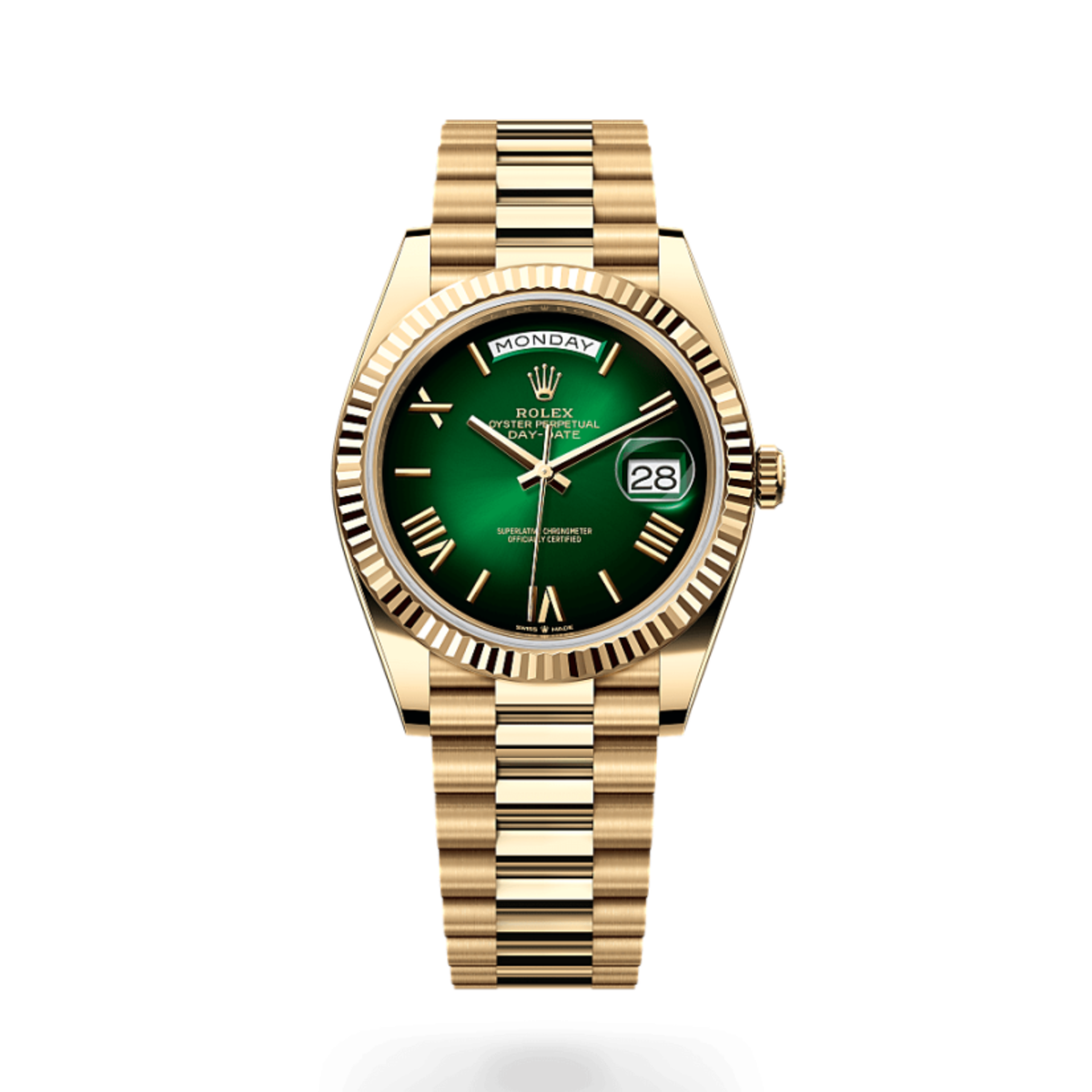 ROLEX DAY DATE 40 ROMAN GREEN DIAL