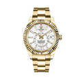 ROLEX SKY DWELLER YELLOW GOLD 42 WHITE BATON DIAL