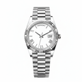 Silver/White Dial Watch – White Background