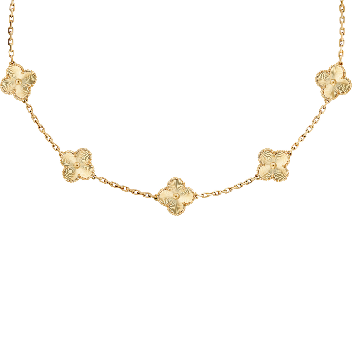 VAN CLEEF VINTAGE ALHAMBRA NECKLACE SMALL PENDANTS - GOLD